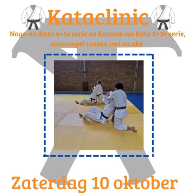 Zaterdag 10 oktober is het weer zover: een nieuwe kataclinic!🥋

Tijdens deze clinic gaan we aan de slag met het Nage-no-Kata 4+5e serie en het Katame-no-Kata 2+3e serie. We leggen de nadruk op het samenspel tussen tori en uke. 

Wil je hierbij zijn? Schrijf je dan snel in!

🗓Datum: Zaterdag 10 oktober 
🕒Tijd: 10:00 - 12:00 
📍Locatie: Pastoor Heerkensdreef 23
💰Kosten: 
-Niet-leden €10,- pp. Per clinic
-Leden Budosport van Geel €5,- pp. Per clinic
❗️Inschrijven via bio❗️