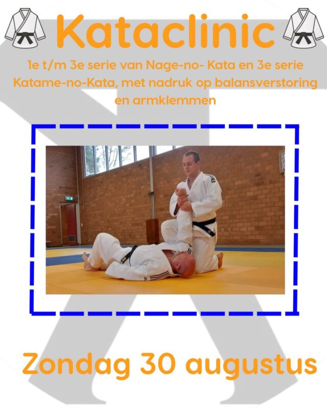 De zomervakantie is weer voorbij, en dat betekent dat we weer aan de slag gaan op de mat! 
Zondag 30 augustus gaan we aan de slag met het Nage-no-Kata (1e t/m 3e serie), waarbij de nadruk ligt op balansverstoring. Daarnaast behandelen we de Katame-no-Kata (3e serie), met speciale aandacht voor de armklemmen.

Wil je hierbij zijn? Schrijf je dan snel in!

🗓 Datum: Zondag 30 augustus 
🕒 Tijd: 10:00 – 12:00
📍 Locatie: Pastoor Heerkensdreef 23
💰 Kosten:
Niet-leden: €10,- p.p. per clinic
Leden Budosport van Geel: €5,- p.p. per clinic
❗️Inschrijven via de bio❗️